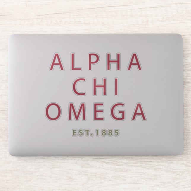 Sticker Alpha Chi Omega | Est. 1885 (Ordinateur)