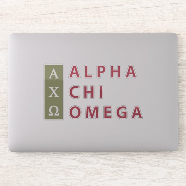 Sticker Alpha Chi Omega | Logo empilé (Ordinateur)