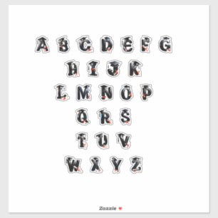 Sticker Alphabet à thème de remise de diplômes avec casque