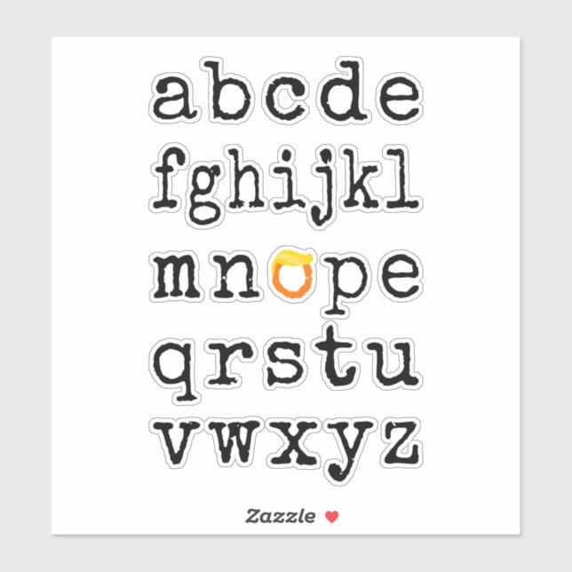 Sticker Alphabet anti-Trump - Nope V (Feuille)