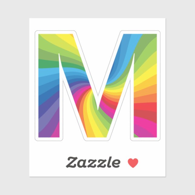 Sticker Alphabet arc-en-ciel coloré M (Feuille)