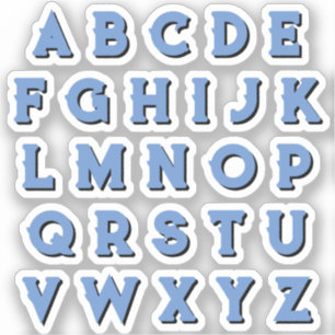 Sticker Alphabet bleu Définir Lettres Coques supérieures d