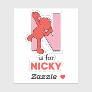 Sticker Alphabet d'Elmo   Rose N