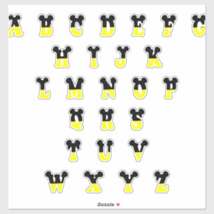 Sticker Alphabet Disney Décoratif