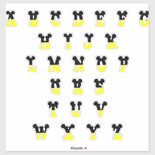 Sticker Alphabet Disney Décoratif (Feuille)