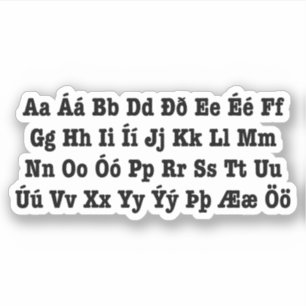 Sticker Alphabet islandais [Íslenska Stafrófið]