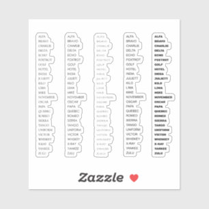 Sticker Alphabet phonétique de l'OTAN pour le moniteur de