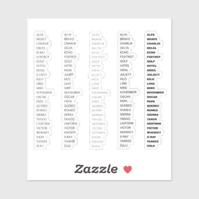 Sticker Alphabet radio (Feuille)