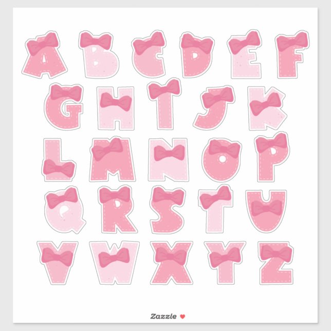 STICKER ALPHABET ROSE (Feuille)