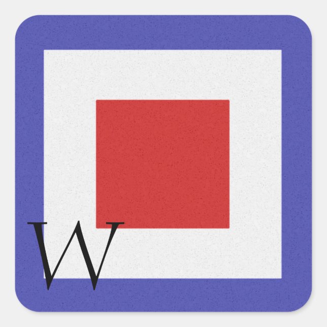 Sticker Alphabet Signal Nautique W (Devant)