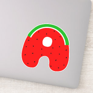 Sticker Alphabet, Sticker Lettre A, Watermelon