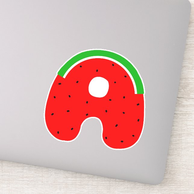 Sticker Alphabet, Sticker Lettre A, Watermelon (Détail)