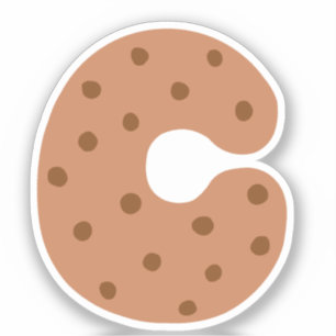 Sticker Alphabet, Sticker Lettre C, Cookie