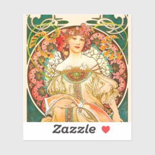 Sticker Alphonse Mucha Art Nouveau Daydream
