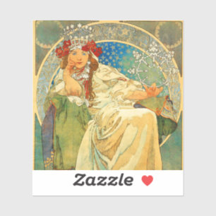 Sticker Alphonse Mucha Art Nouveau Princesse Hyacinth