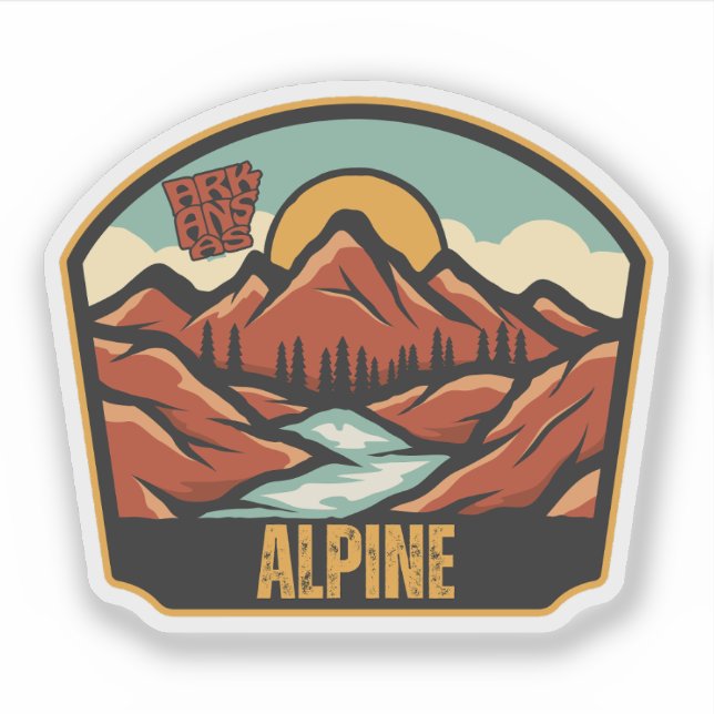 Sticker Alpine, Arkansas  (Devant)
