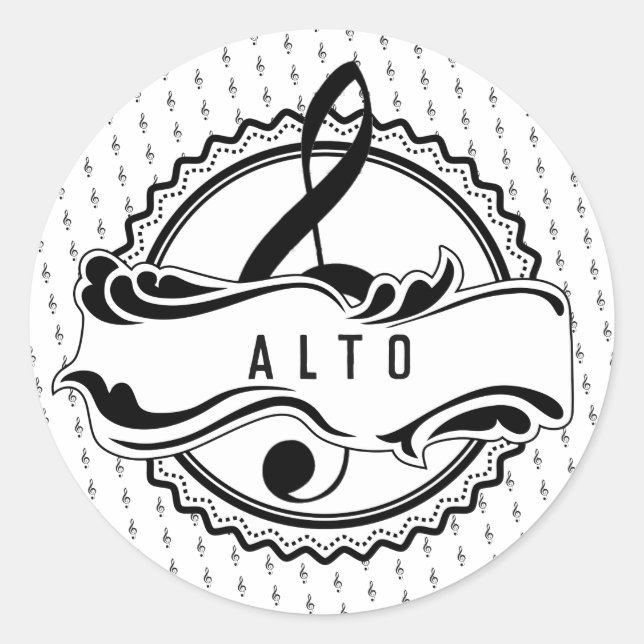 Sticker Alto Singer Musical Note (Devant)
