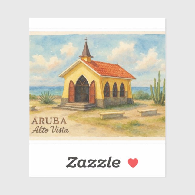 Sticker Alto Vista Aruba aquarelle (Feuille)