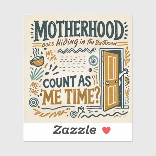 Sticker Amant drôle maman - Mère : Se cacher dans le bain (Feuille)