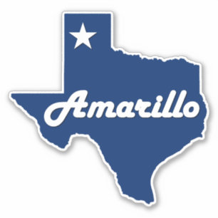 Sticker Amarillo, Texas Panhandle City State Map
