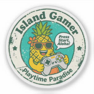 Sticker Amateur d'ananas et joueur "Île Paradis des Moment