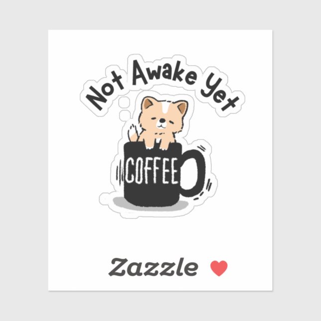 Sticker Amateur de café pas encore réveillé  (Feuille)
