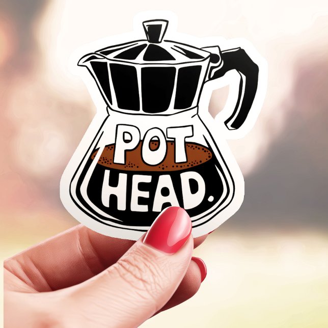 Sticker Amateur de café Pot Head Vinyle (Créateur téléchargé)