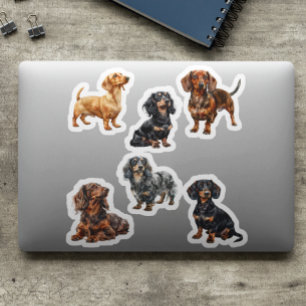 Sticker Amateur de chien mignon Dachshund 