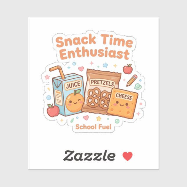Sticker Amateur de snack mignon à l'école Temps de collati (Feuille)