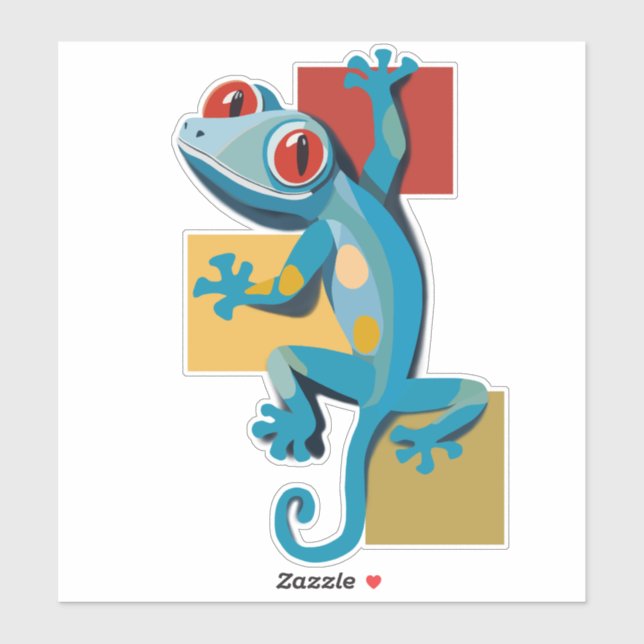Sticker Amateurs de reptiles Gecko Bleu (Feuille)