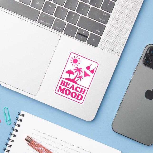 Sticker Ambiance plage (Ordinateur portable avec iPhone)