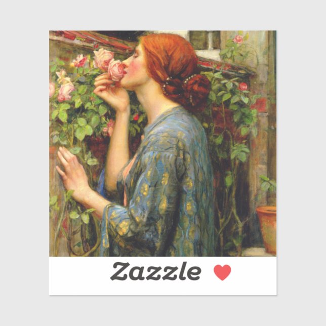 Sticker Âme de la rose John William Waterhouse (Feuille)