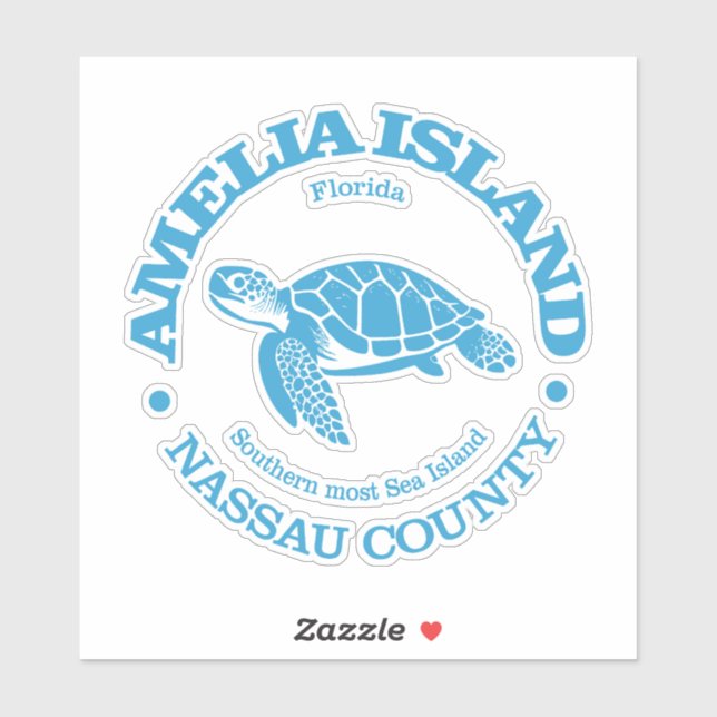 Sticker Amelia Island (tortue de mer) (Feuille)
