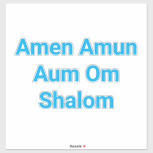 Sticker Amen Amun Aum Om Shalom Hankamer Artjunkhaus Paix