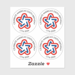 Sticker America 250 - 1776-2026 Star Design Vintage