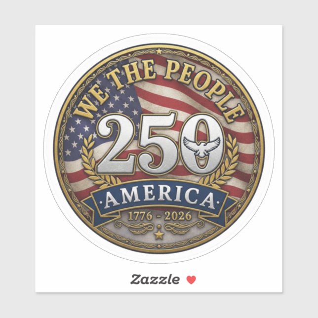 Sticker America 250 Nous Le Peuple  (Feuille)