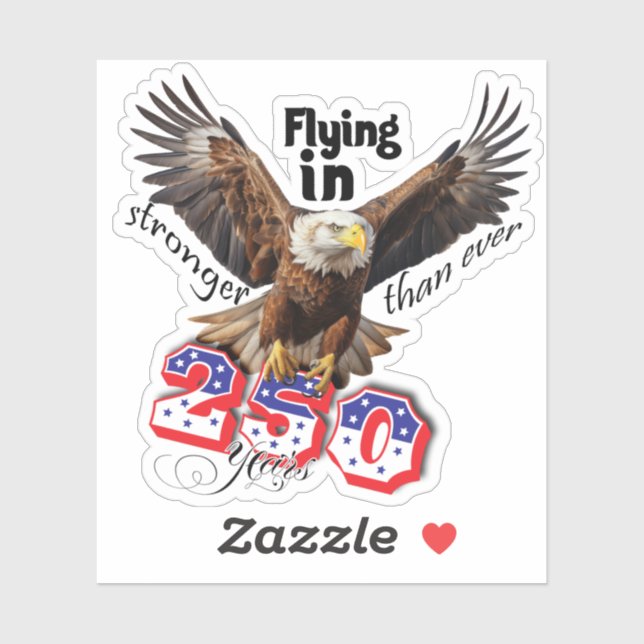 Sticker American Bold Eagle Patriotioc USA 250 Years (Feuille)