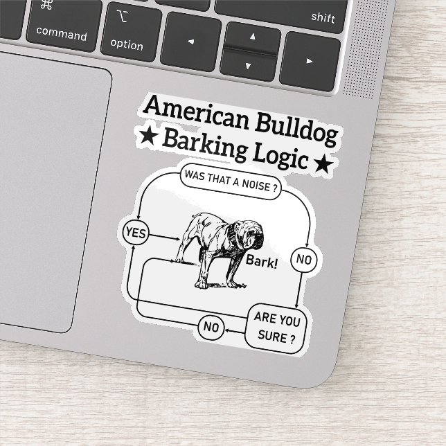 Sticker American Bulldog Logique d'aboiement Chiens Amateu (Détail)
