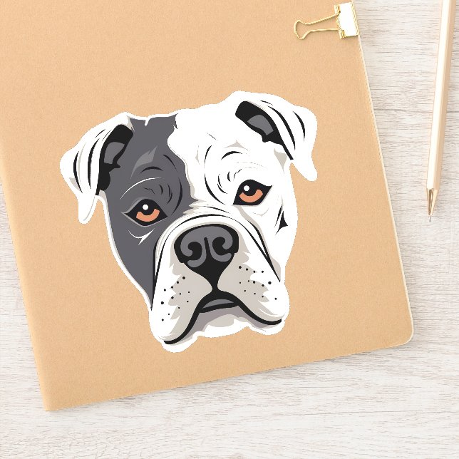 Sticker American Bulldog mignon Drôle Drôle Dessin Chien C (Carnet)