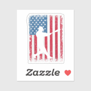 Sticker American Flag Baseball Team Cadeau pour Hommes Gar