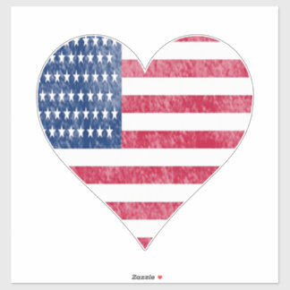 Sticker American flag in heart