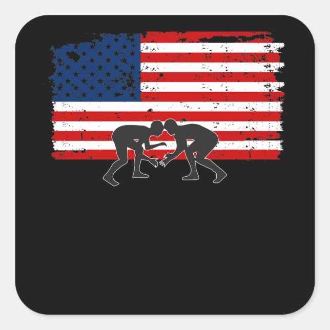 Sticker American Flag Lutte Cool Design (Devant)