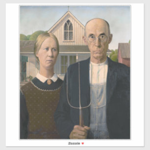 Sticker American Gothic : Vie rurale pauvre paysan