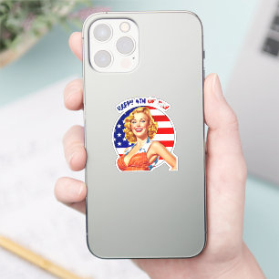 Sticker American Retro Pin-up Girl Art