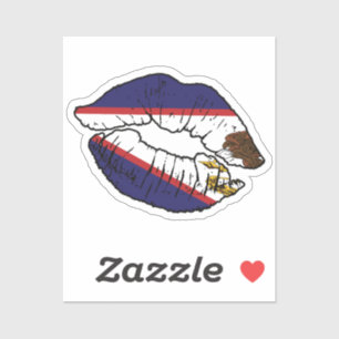 Sticker American Samoa Samoan Lipstick Lover Drapeau
