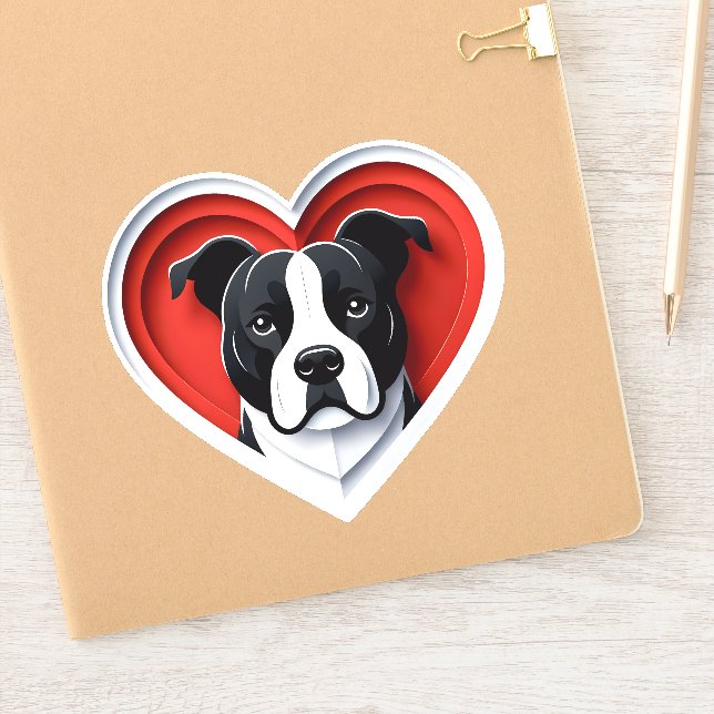 Sticker American Staffordshire Terrier Amstaff Amoureux de (Carnet)