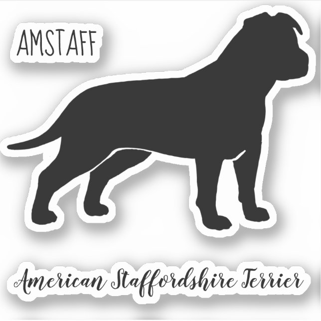 Sticker American Staffordshire Terrier Silhouette AmStaff (Devant)