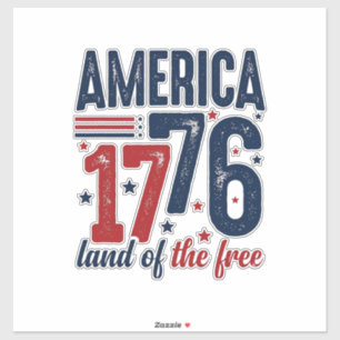 Sticker Amérique 1776 Terre de liberté Vintage Patriote Sh