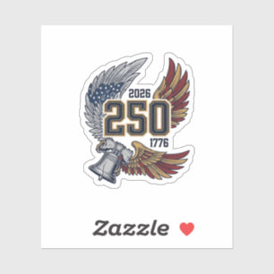 Sticker Amérique 250 Ailes d'aigle 2026 Dessin patriotique