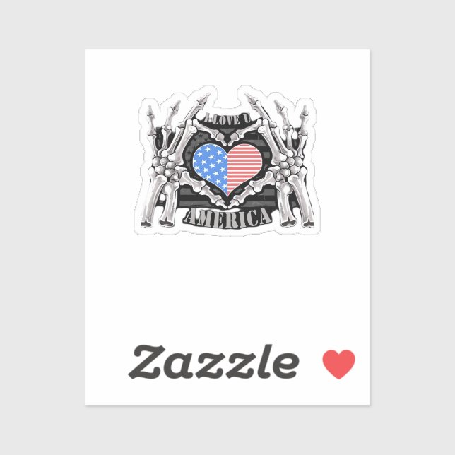 Sticker Amérique Mains de squelette (Feuille)